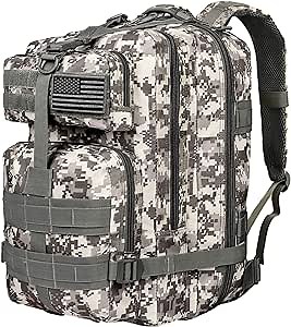HARD LAND Tactical Backpack 45L Military Molle Bag Army 3 Day Assault Pack Laptop Outdoor Hiking Camping Rucksack Color ACU Camo