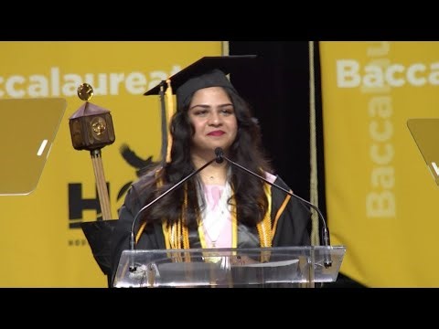 Muskaan Shahzad gives Commencement Address at HCC Spring 2025 Commencement Ceremony
