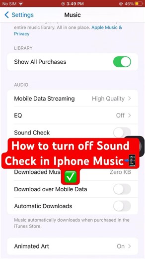 How to turn off Sound Check in Iphone Music📲✅ #iphone #tipsandtricks #soundcheck #music #tutorial