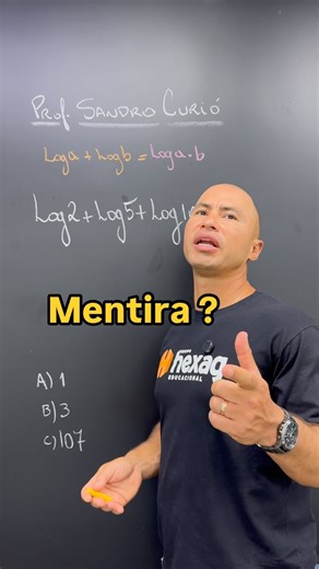 Como calcular a soma dos logaritmos. Vai começar a 1ª turma do ano. 🎉 Dia 22/01 você terá acesso ao curso completo com o Método Curió. A matemática do zero ao topo! Acesse já o link na bio e reserve sua vaga! Rumo ao topo, sempre. #sandrocurio #vestibulanda #vestibulando #estudaratépassar #studygrambr #estudando | Matemática com Sandro Curió