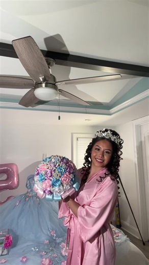 ignore my gma in the background 😔 #quinceañera #transition #party #pretty #pink #blue