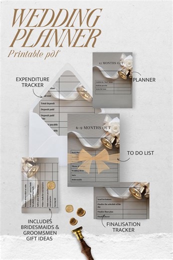 Printable Wedding Planner PDF, Budget Tracker, Checklist (digital Download) - Etsy