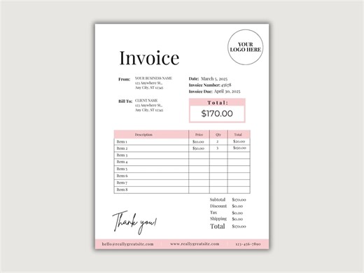 Invoice Template, Business Invoice, Client Invoice Template, Editable Invoice, Printable Invoice, Modern Invoice, Invoice Small Business - Etsy UK