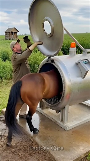 Farm Machine Magic? Horse Goes In… Meat Comes Out! 😱 | Viral Processing Experiment #shorts