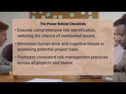 What Are The Benefits Of Risk Checklists In Projects?