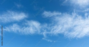 Beautiful blue sky with clouds background.Sky clouds.Sky with clouds weather nature cloud blue. Loop. 4K Stock Video
