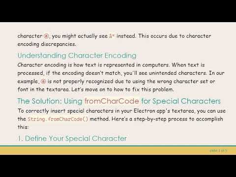 How to Properly Insert Special Characters in a Textarea within an Electron App