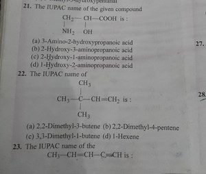The IUPAC name of the given compoundNCC(O)C(=O)O is :(a) 3-Am... | Filo