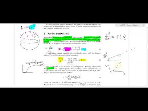 Gompertz Growth Law Differential Equation Derivation