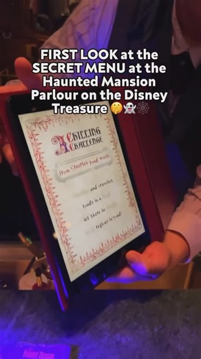 Disney Food Blog on Instagram: "Who’s ready for a CHILLING CHALLENGE!? 👻🕸️🦇 To unlock the SECRET MENU at the Haunted Mansion Parlor, you must complete the Chilling Challenge 🤫👀 And the secret menu drinks come in this bat glass holder!! How cool!? Want the ultimate guide to everything onboard? 🗺️ Drop DFBTREASURE below to download our FREE guide and get a sneak peek at all the exciting details. 🚢 Or hit the link in our bio ⚓"