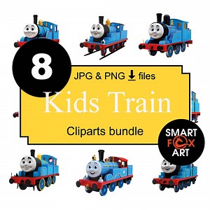 Train Clipart Set: Kids' Railway Graphics for Scrapbooking (PNG Digital Download) - Etsy