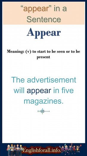 Appear Meaning | Appear in a Sentence | Most common words in English #shorts