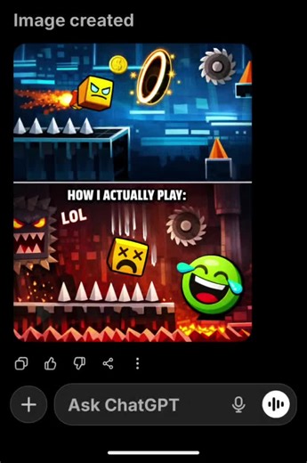 so funny✌🏻🤣 #geometrydashmemes #ai #viral #fyp #funnymemes | Geometry Dash
