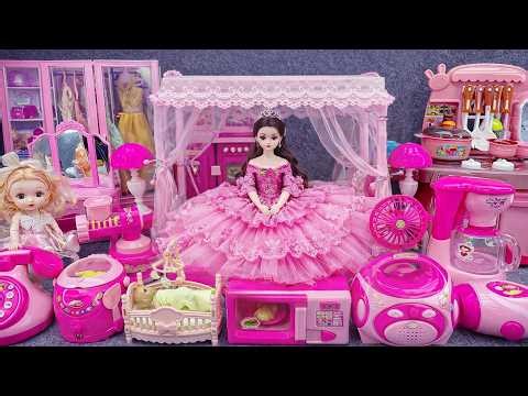 3 Minutes Satisfying with Unboxing Pink Barbie Princess Pink Kitchen, Rock Bed Play Set Review Toys