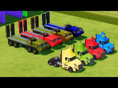 AMPHIBI LONG CAR RIDE! 🚛 EXTREME DRIVING THROUGH OBSTACLES TO GARAGE | FS22