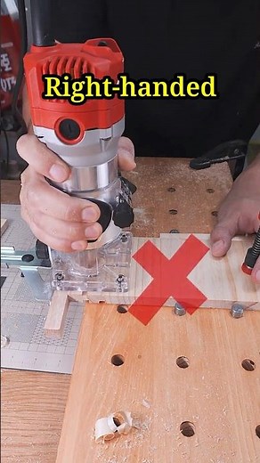 How to use router edge guide? Left-handed vs. right-handed! #shorts #woodworking #router