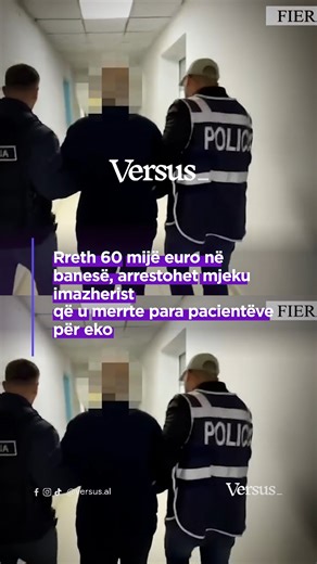 Versus.al on Instagram: "Fier- Një mjek imazherist në spitalin rajonal është arrestuar nga policia pasi dyshohet se u merrte para pacientëve për të kryer ekot ndërkohë që duhej ta bënte falas. Hetimet ndaj 66 vjeçarit Gëzim Taullaj, vijonin prej 4 muajsh, ndërsa u arrestua në flagrancë teksa merrte një shumë parash të një pacienti që do të kryente ekon abdominale. Gjithashtu gjatë orarit zyrtar të punës, mjeku vizitonte pacientë në dy klinika të tjera private në Fier. Në vijim të veprimeve proce
