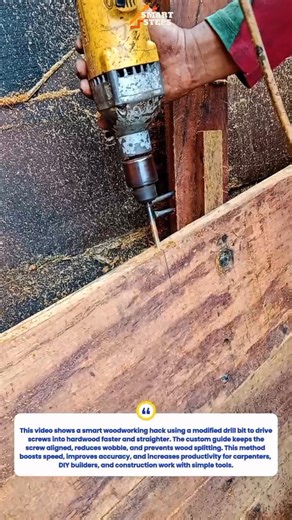 Extreme Wood Screw Hack Using a Modified Drill Bit | Fast DIY Carpentry Trick