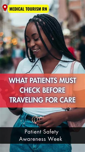 👉🏿 Need help navigating medical tourism safely? Visit: https://medicaltourismrn.com Thinking about traveling abroad for medical care? Medical tourism can offer access to treatment, shorter wait times, and lower costs — but cheap does not always mean safe. During Patient Safety Awareness Week, we’re discussing one of the most important safety checks patients often forget before traveling for surgery or medical care abroad. As a patient advocate, I have seen complications that could have been pr