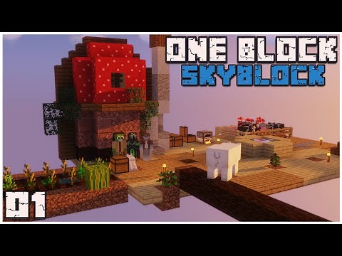 Minecraft ONE BLOCK Skyblock - Ep. 1: BUILDING Base, Getting Started!