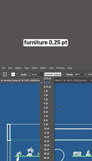how to adjust the line thickness of your sections