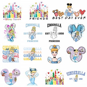 Cinderella Png Clipart Set, EST 1950 Castle Art, Cinderella Princess Squad, Gus and Jaq Mouse Graphics, Sublimation Files, Digital Download - Etsy