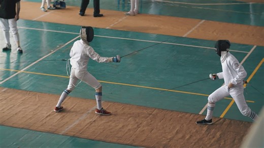 Fencers in a duel  - Free Stock Video
