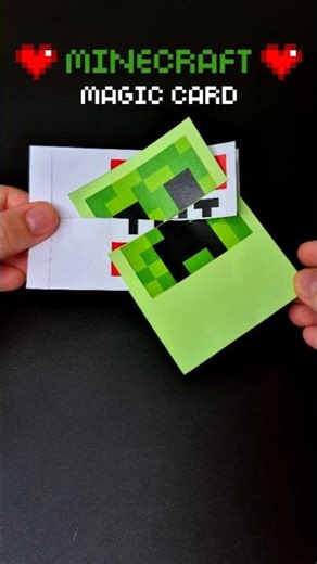 DIY Minecraft Creeper TNT Magic Card 💚❤️ Fun & Easy Paper Craft