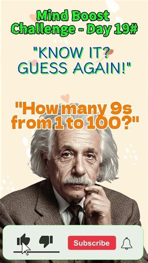 "Count the 9s from 1-100 in 10 Seconds! ⏱️ Bet you miss some!" #Shorts #IQTest #Math #Brain