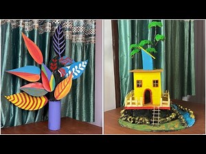 DIY Craft Ideas: Colorful Paper Plant & Mini Treehouse Model Tutorial