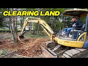 Clearing Land With an Excavator - Start to Finish Timelapse