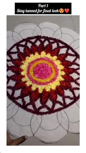 “DIY Woolen Rangoli Mat | Satisfying Handmade Design | Festival Decor Idea 🧶✨ #shorts”