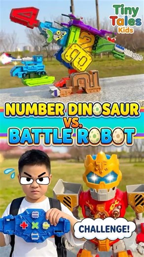 T-Rex vs Robot Battle 🔥 | Transforming Dinosaur Toy#toys #funvideos #shorts