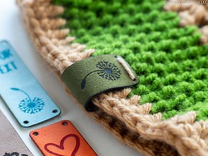 Personalized Vegan Leather Knitting Labels: Custom Sew-in Tags - Etsy