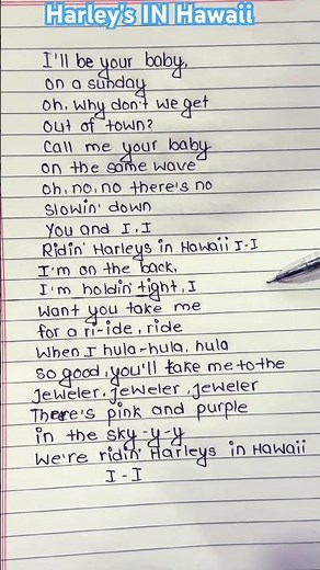 Harley's In Hawaii Lyrics Shorts|You And I Song Lyrics|Ketty Perry #lyricsofthesong