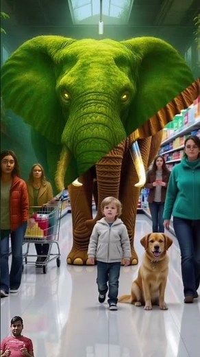 🟡 Giant Golden Elephant in Supermarket 🐘✨ #love #viral #shorts