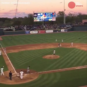 Tim Tebow sends a pitch to souvenir city in his first minor league at-bat. Don't believe us? Just watch. | USA TODAY Sports