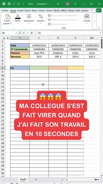 Oublie le copier/coller transposé… Et utilise plutôt cette fonction 👇 Avec la fonction TRANSPOSE, tu peux faire basculer tous tes tableaux… de façon dynamique ! Pour faire ça : ➡️ Ecris la fonction =TRANSPOSE( ➡️ Sélectionne tout ton tableau ➡️ Appuie sur Entrée Et maintenant, ton tableau Excel en colonnes se mettra à jour dynamiquement d'après les données de ton tableau source ! 👉 Clique sur mon lien en bio pour télécharger mon eBook Excel gratuit #excel #astuce #raccourci #rapide #learnontik