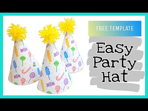 EASY PARTY HAT || How to make a Birthday Hat || TUTORIAL VIDEO || FREE TEMPLATE