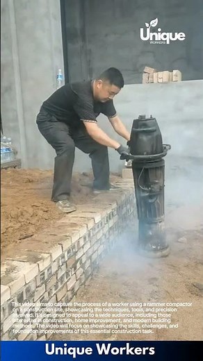 Rammer compactor in action: soil compaction on a construction site