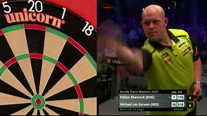255K views · 3K reactions | 헠혃헚 헪헜헡헦 헧헛험 헧헜헧헟험!  After 293 days, Michael van Gerwen wins his first title for 10 months in a brilliant final, closing out an 11-7 success over Fallon Sherrock! He is crowned the inaugural Viaplay Nordic Darts Masters champion!  | Professional Darts Corporation | Facebook