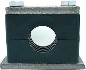1/2'' Pipe Size Heavy Series Clamp, Polypropylene with Galvannized Steel Plated Hardware, Weld Mounting & Metric Hex Bolts
