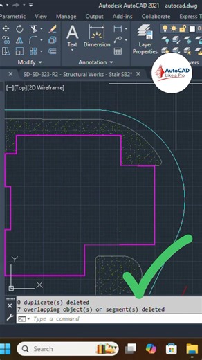 Clean your DUPLICATE LINES Easily in AutoCAD!🧹