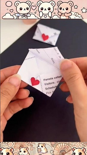 🔥 The origami hack to make a mini heart envelope in 13s! 💯 🔥 💥 #short