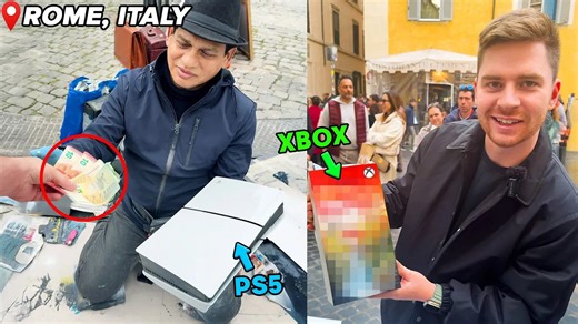 Watch how a street artist spray paints PS5 vs Xbox in Rome