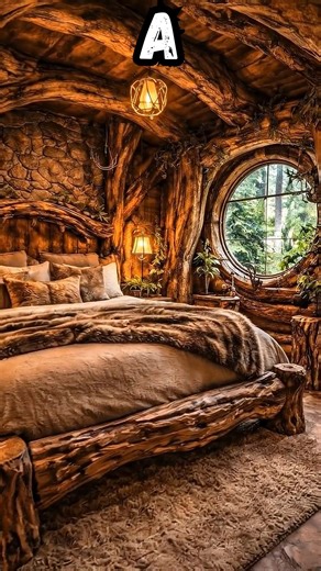 Which Dream Cabin Bedroom Would You Fall Asleep In? A, B, C, or D ✨ Collage of four cozy dream cabin bedrooms labeled A, B, C, and D, featuring rustic log and timber interiors with warm lighting, wood-beam ceilings, layered bedding and throw blankets, large windows with forest views, and lodge-style decor in different cozy styles. A, B, C, or D—where are you falling asleep tonight? #fblifestyles #cozyvibes #cabinlife #love #nature #reels | Natural log cabin