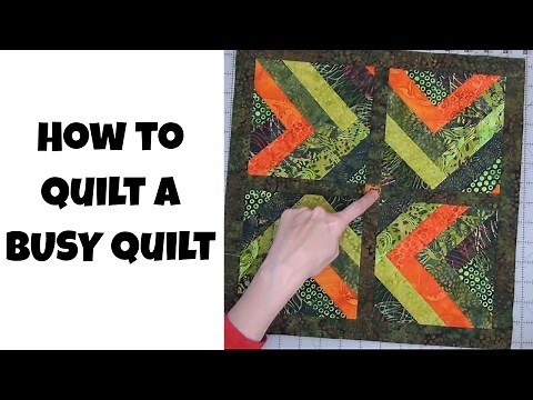 How to Quilt a Busy Quilt Top - Free Motion Quilting and Ruler Foot Quilting with Leah Day