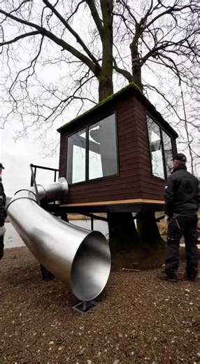 Building a Modern Treehouse with a SLIDE! 🌲🛝
