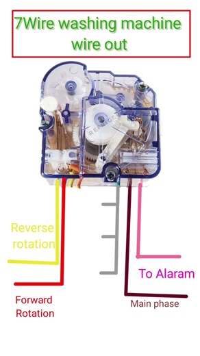 7 wire washing machine timer connection diagram||7 wire washing machine timer connection