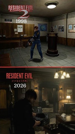 RE2 (1998) vs. RE9 (2026) - shotgun comparison #residentevil #re2 #re9 #leon #comparison